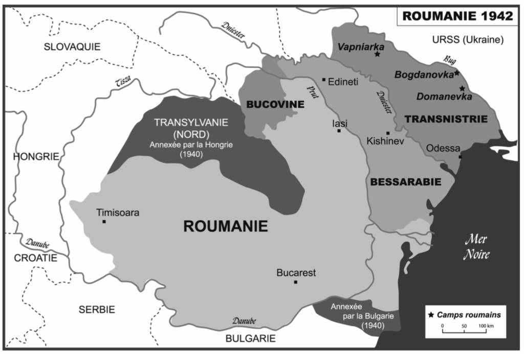 Carte issue de  Revue d’Histoire de la Shoah, 2011